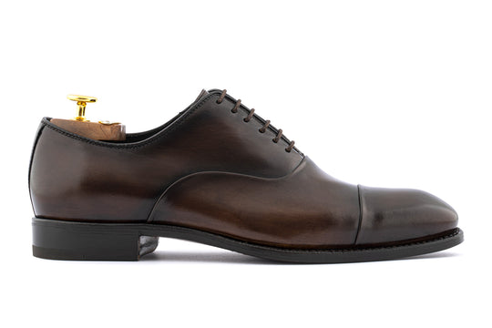 Handbemalte Schnürschuhe aus Leder Testa di Moro