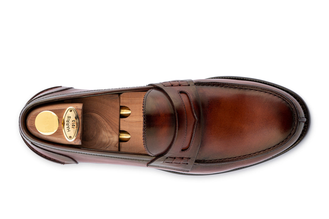 Hand -painted leather moccasin