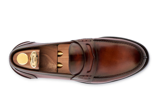Hand -painted leather moccasin