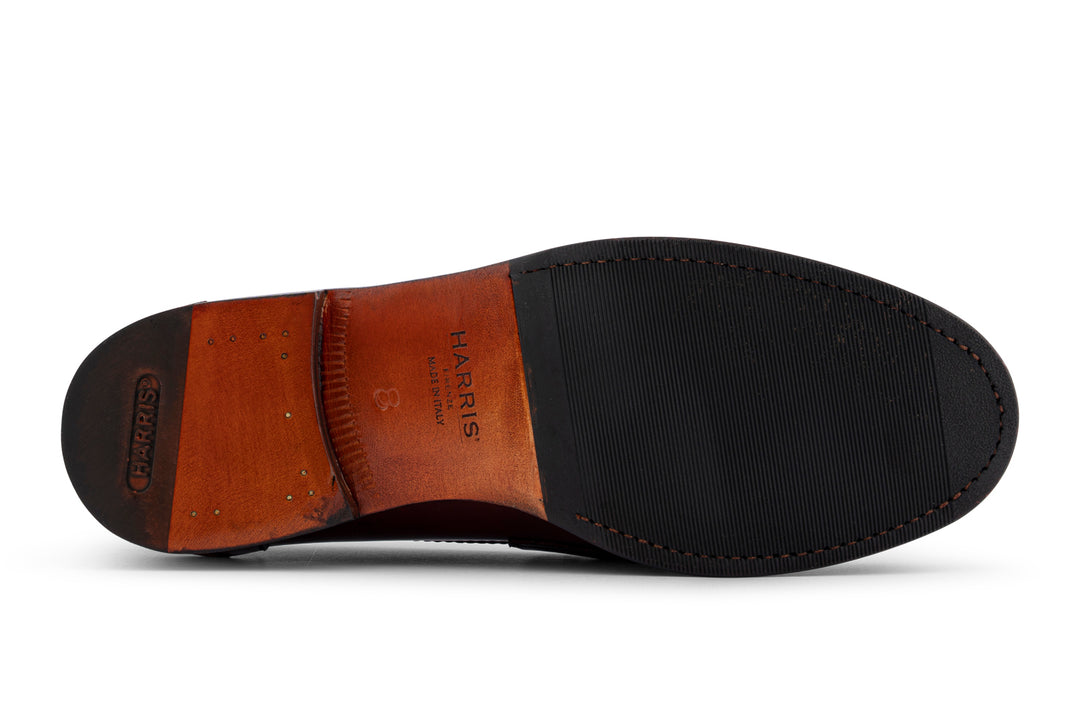 Hand -painted leather moccasin