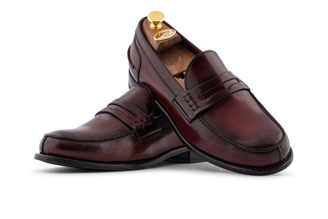 Hand -painted leather moccasin