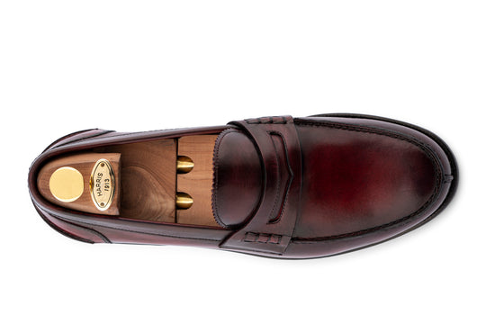 Hand -painted leather moccasin