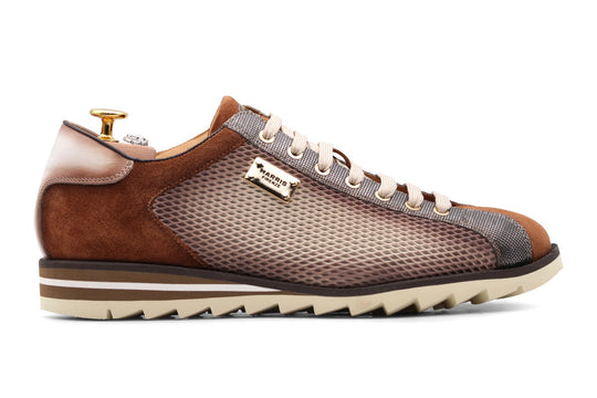 Zapatillas de deporte en cuero y gamuza sombreadas