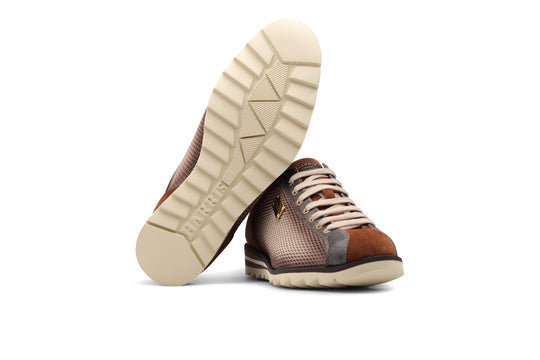 Zapatillas de deporte en cuero y gamuza sombreadas