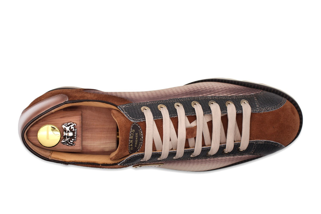 Zapatillas de deporte en cuero y gamuza sombreadas