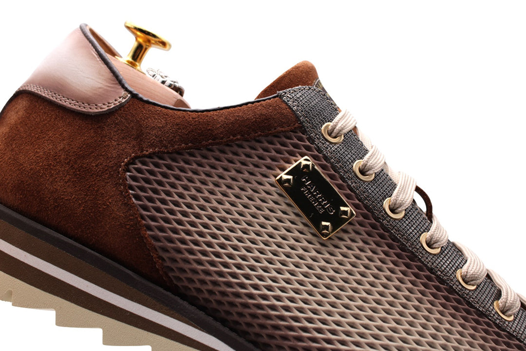 Zapatillas de deporte en cuero y gamuza sombreadas