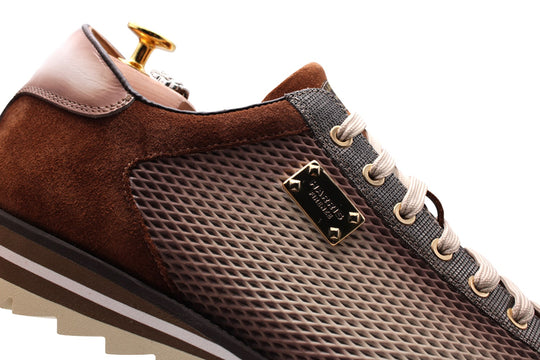 Zapatillas de deporte en cuero y gamuza sombreadas
