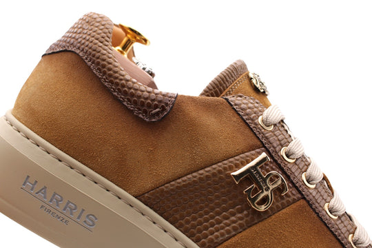 Sneakers in pelle scamosciata sfumata a mano