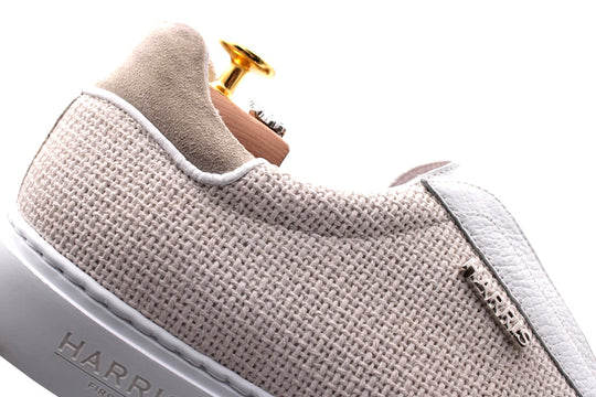 Sneakers Slipon in Leinwand und Leder