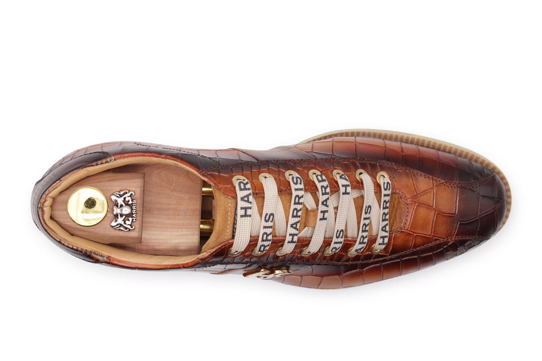 Crocodile Effet en cuir baskets
