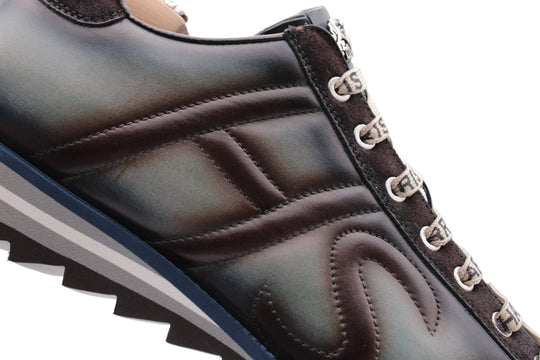 Hand -painted leather sneakers