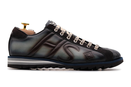 Hand -painted leather sneakers