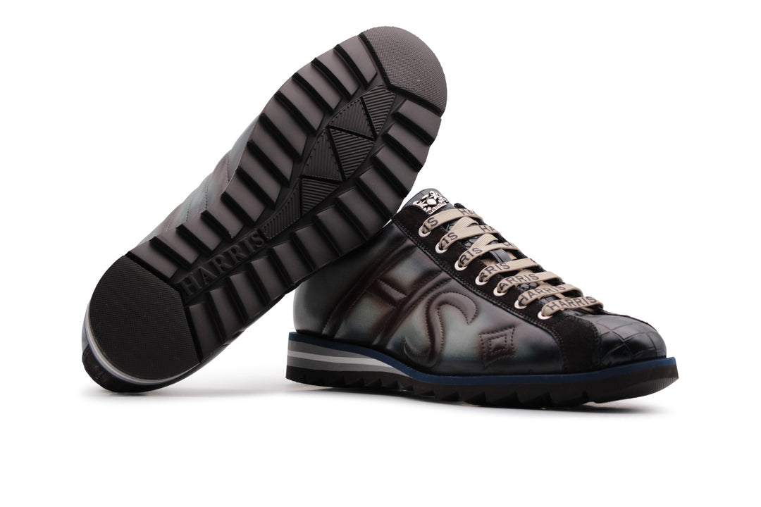 Hand -painted leather sneakers