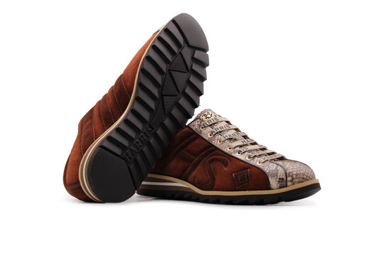 Sneakers in Suede and Pitone