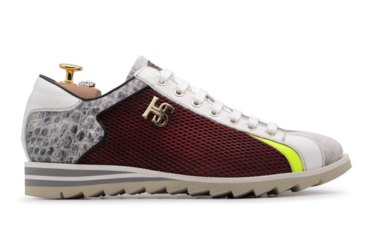 Traforato Effect Leather Sneakers et Crocodile Printing