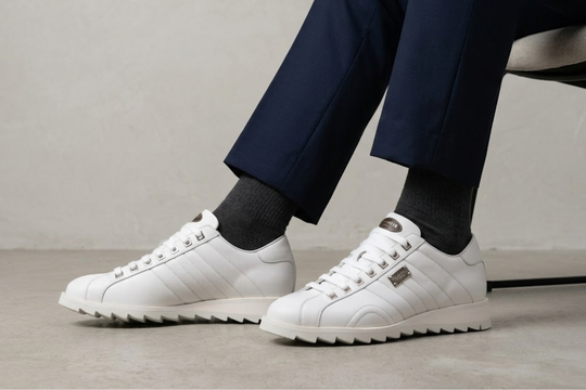 Baskets confort en cuir souple