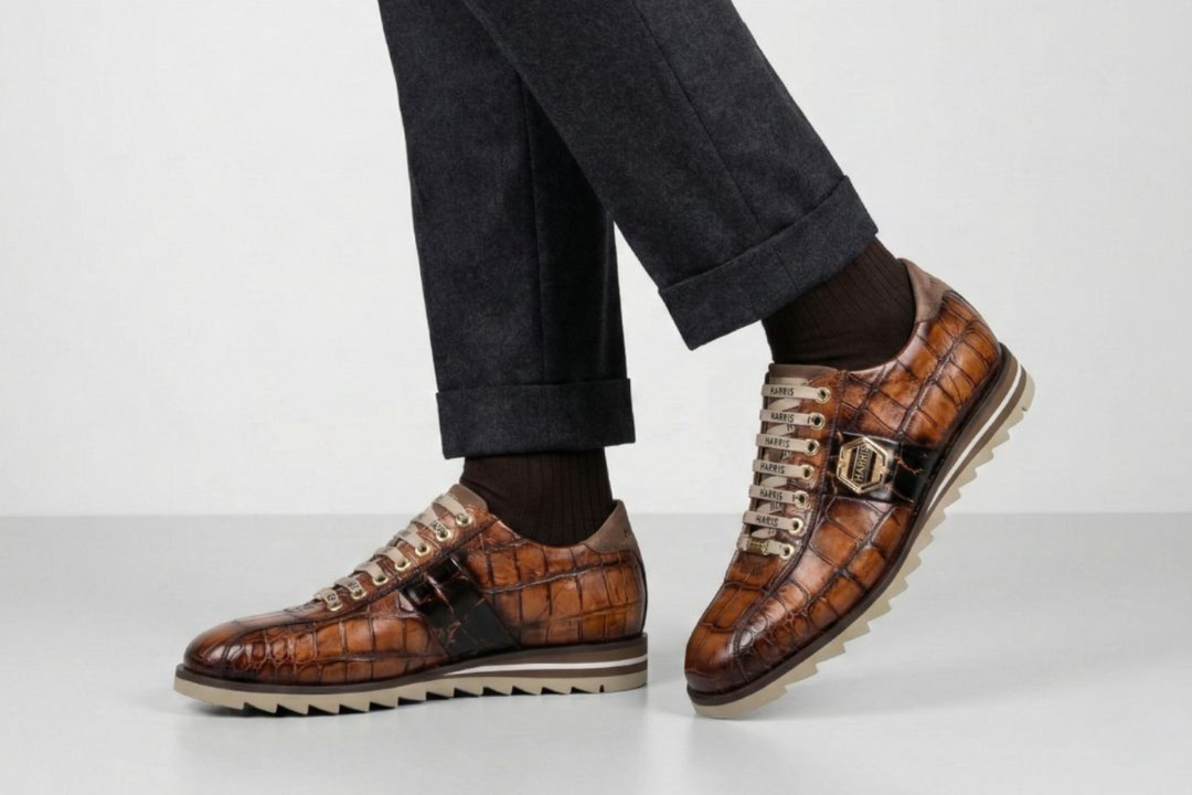 Zapatillas con efecto cocodrilo.