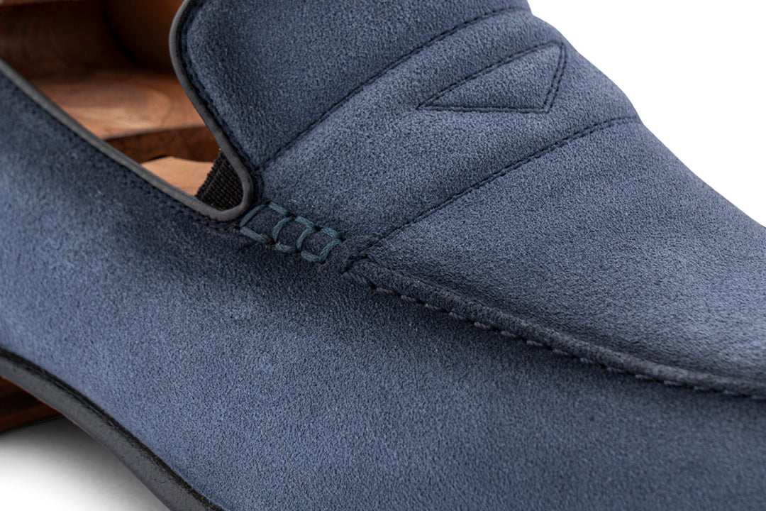 Suede moccasin with padded passerby