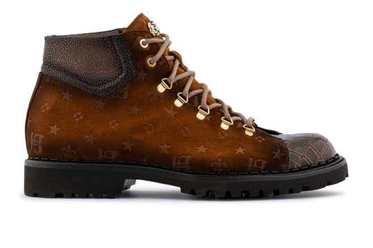 Polacchino in crocodile effect leather