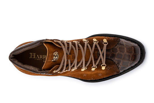 Polacchino in crocodile effect leather