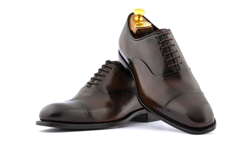 Handbemalte Schnürschuhe aus Leder Testa di Moro