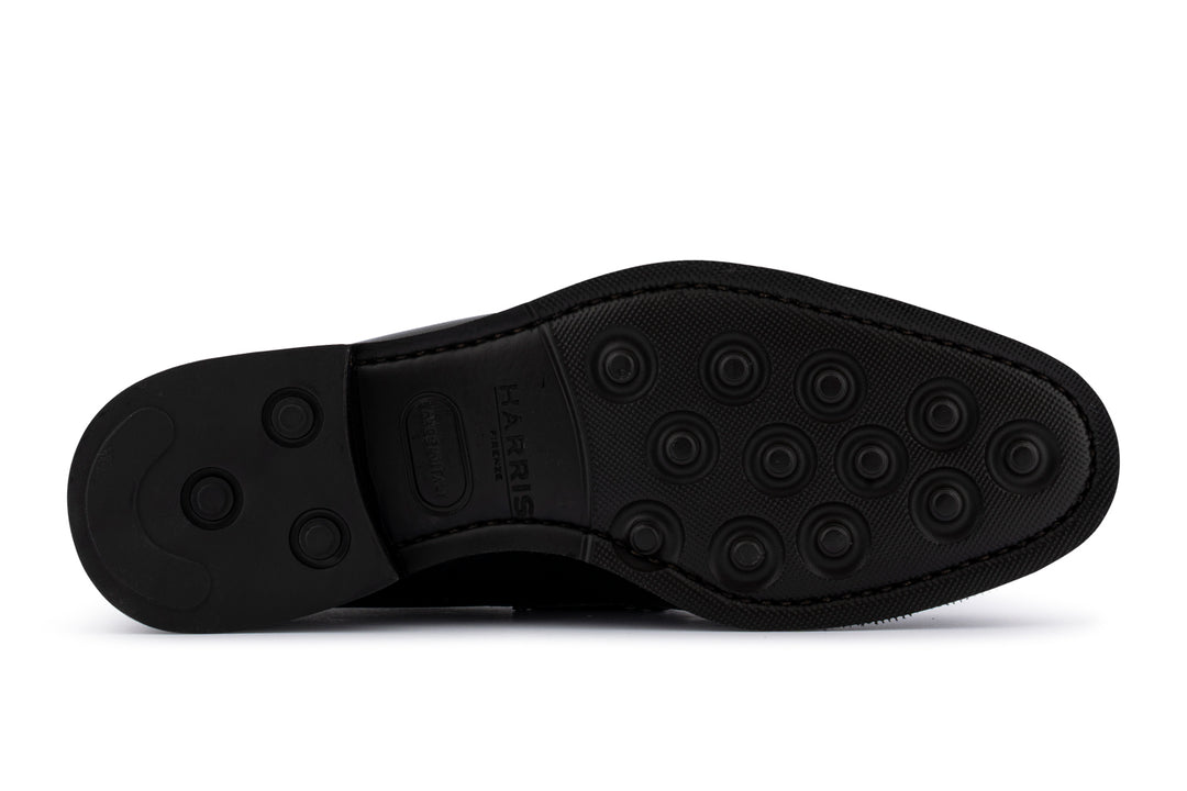 Mocasín piel estampado negro