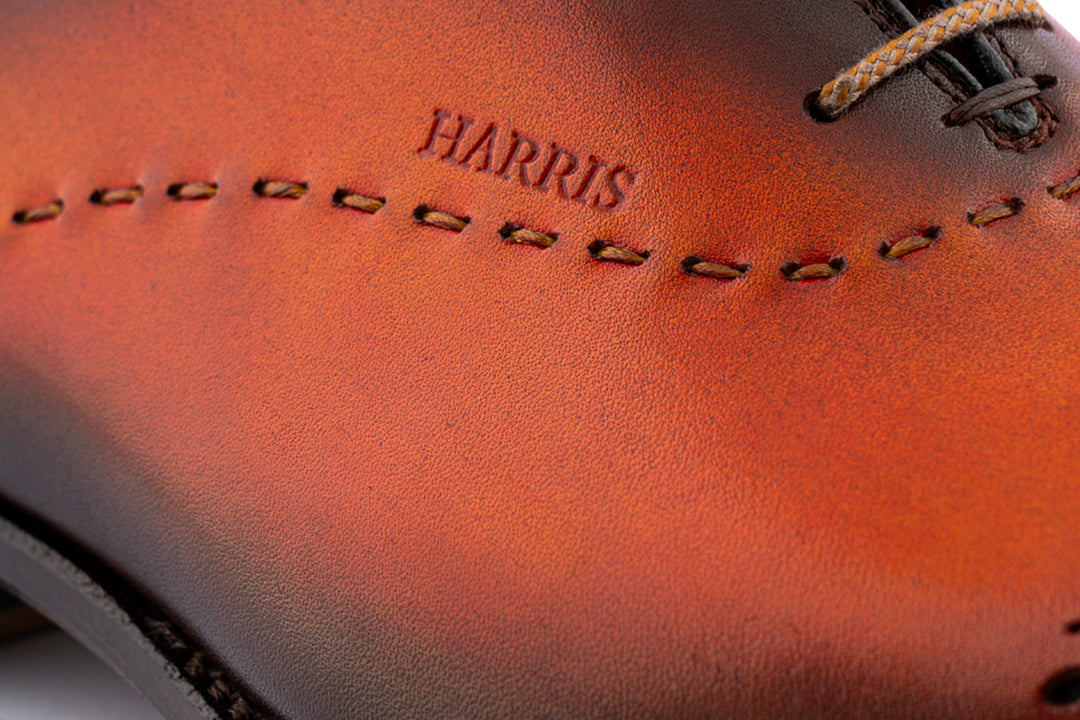 Hand-painted brogues with hand stitching