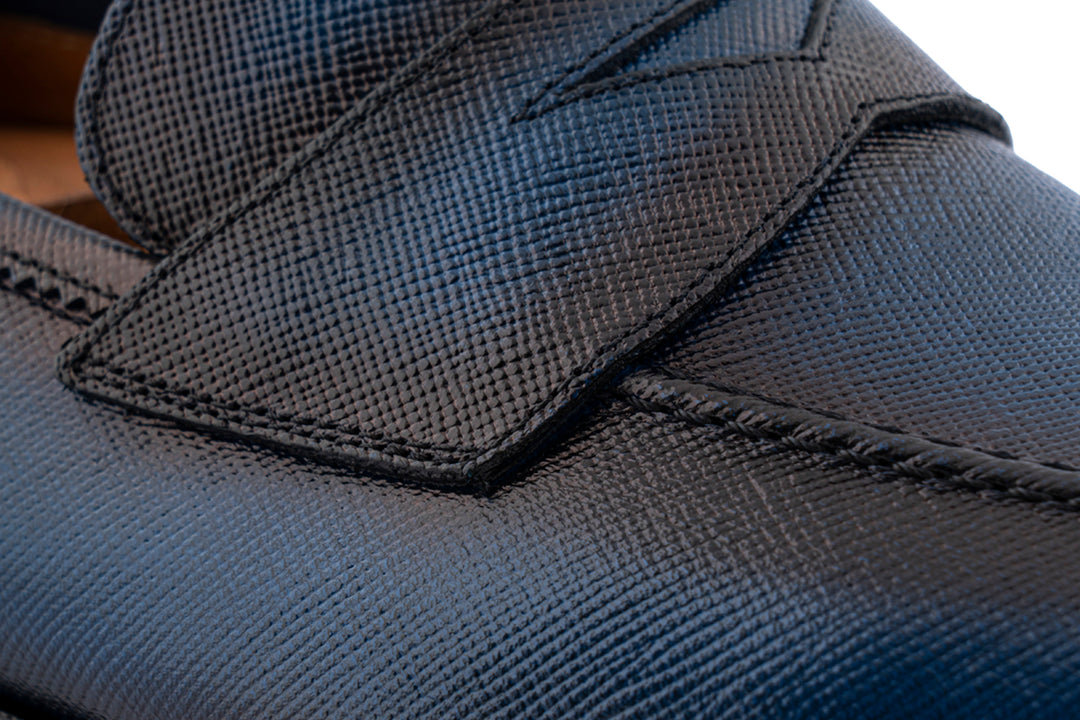 Mocassino in pelle saffiano