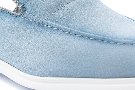 Suede moccasin and rubber sole