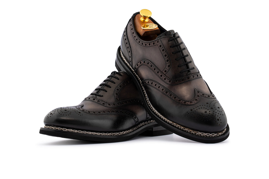 Zapatos Oxford 9054 – Gris y Negro