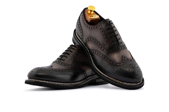 Zapatos Oxford 9054 – Gris y Negro