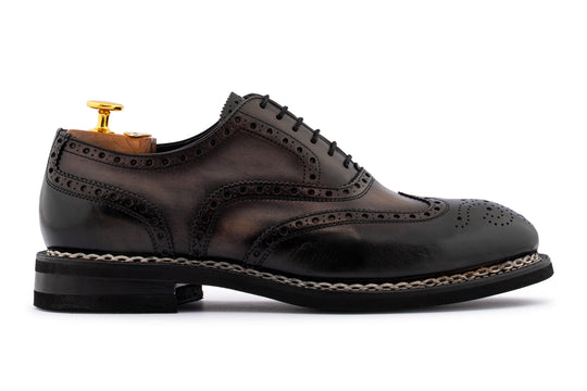 Zapatos Oxford 9054 – Gris y Negro