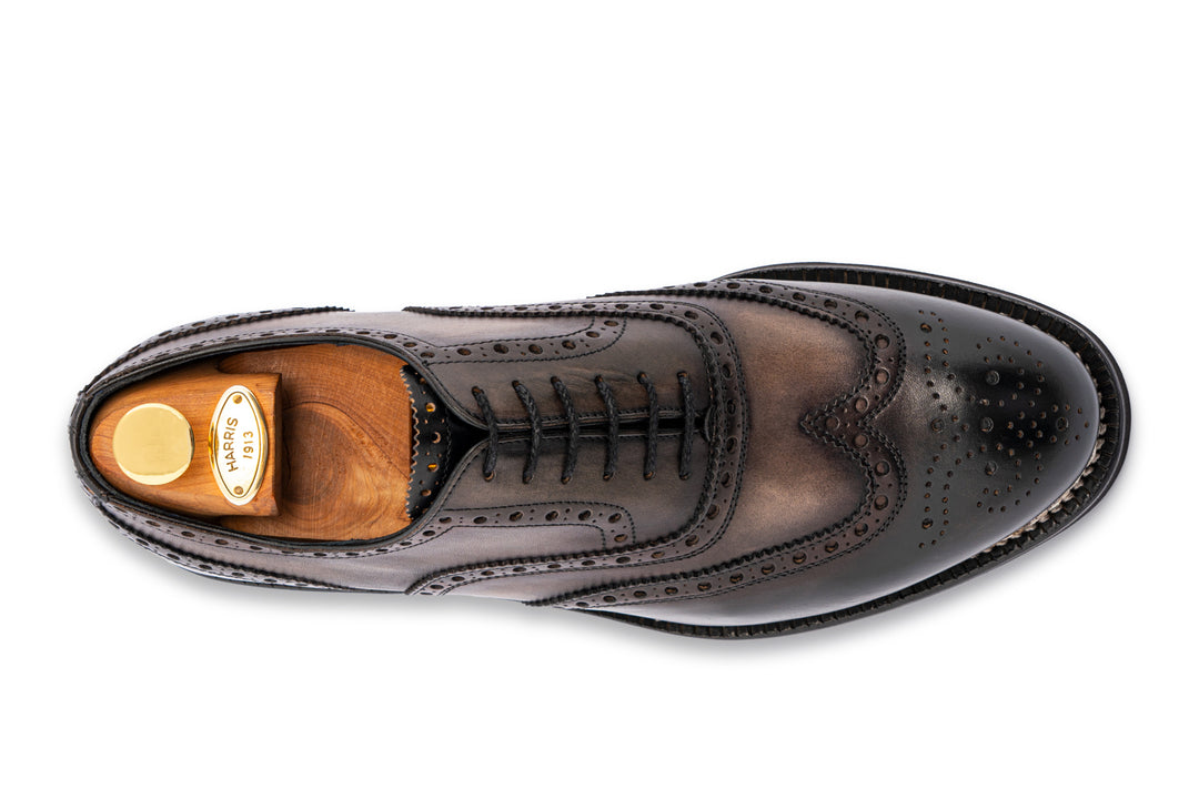 Zapatos Oxford 9054 – Gris y Negro