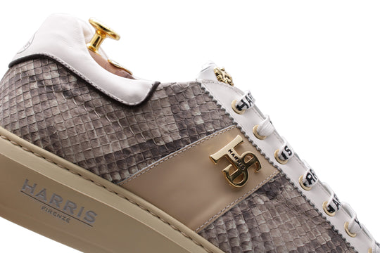 Sneakers in pelle pregiata con suola evoluzione