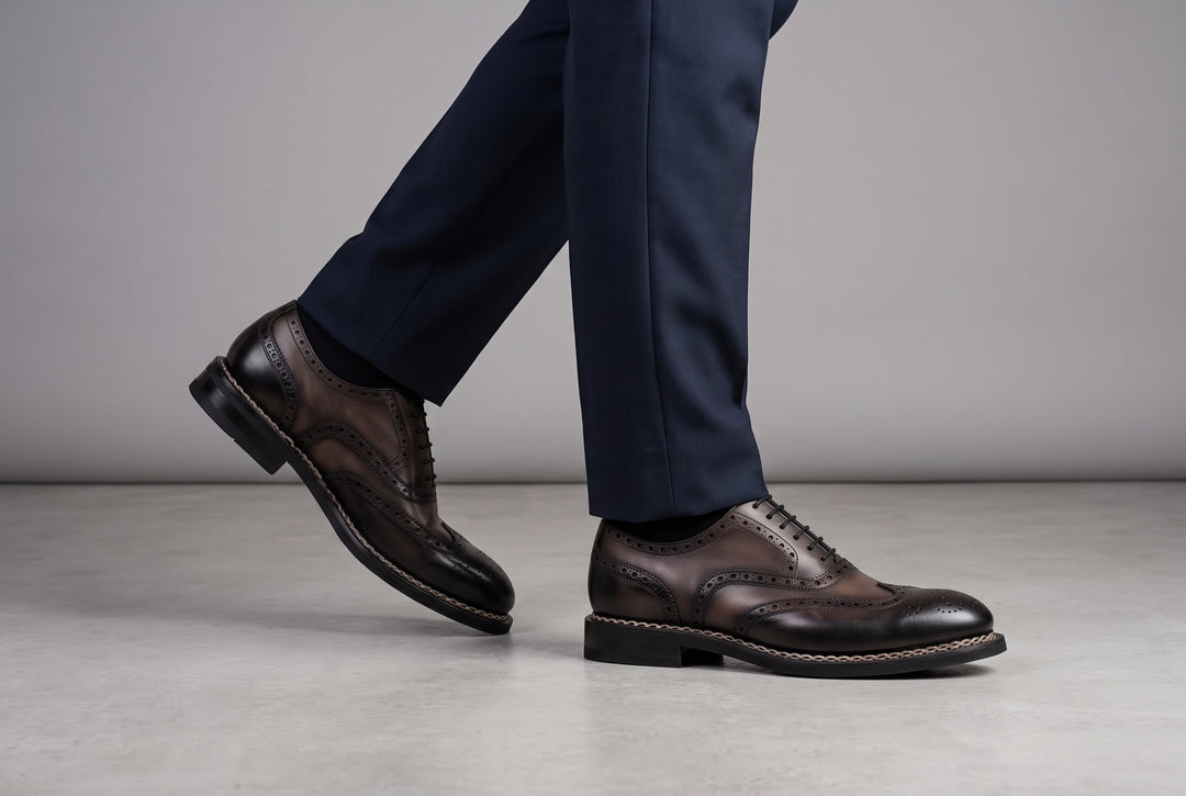 Zapatos Oxford 9054 – Gris y Negro