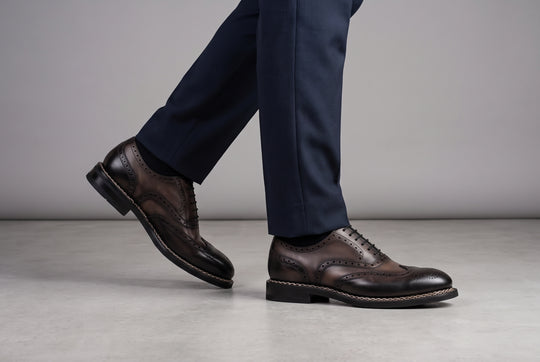 Zapatos Oxford 9054 – Gris y Negro