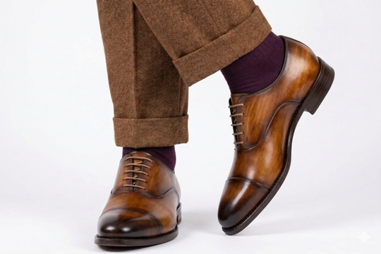 Handbemalte Brogues aus Leder