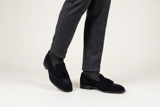 Moccasin with pom pom 0964 – Blue
