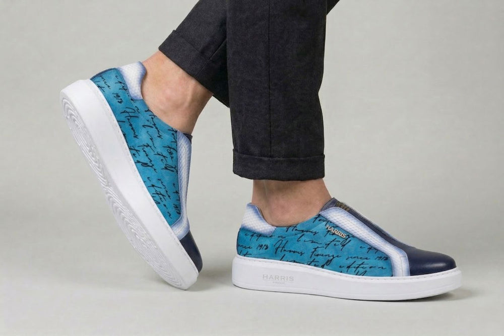 Baskets à enfiler Writer en cuir et daim