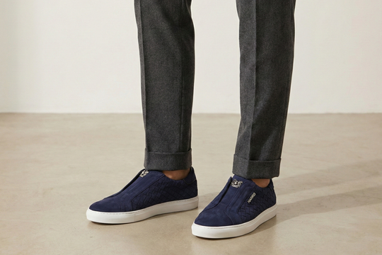 Slip-on-Sneaker aus gewebtem Leder