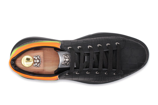 Crocodile effect printed sneakers