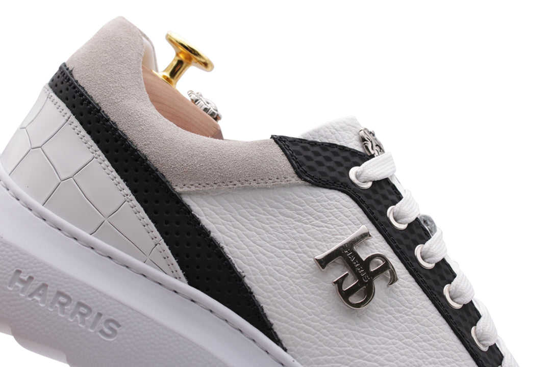 Sneaker In Pelle Con Stampa Coccodrillo