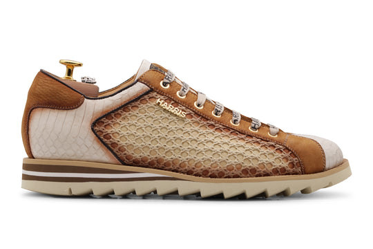 Sneakers in pitone e rafia