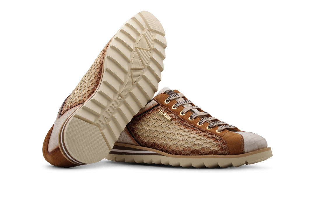 Sneakers in pitone e rafia