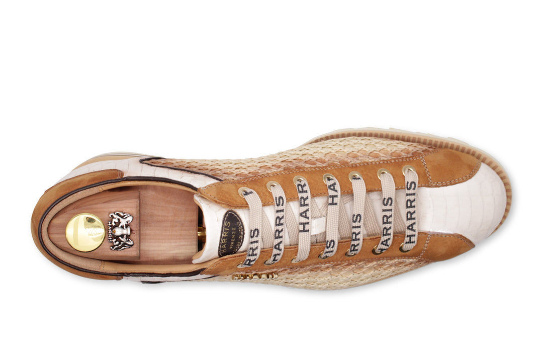 Sneakers in pitone e rafia