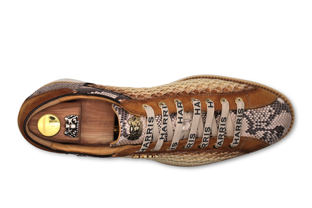 Sneakers in pitone e rafia