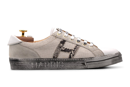 Vintage leather and canvas sneakers