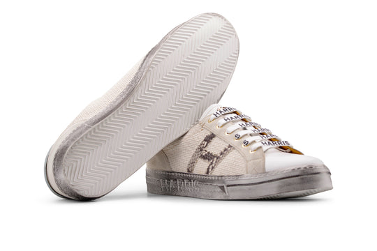 Vintage leather and canvas sneakers