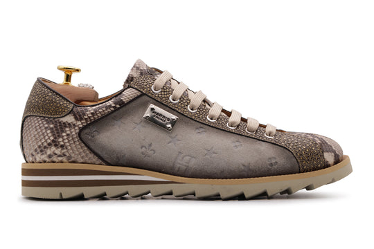 Sneakers in pitone e suede monogram