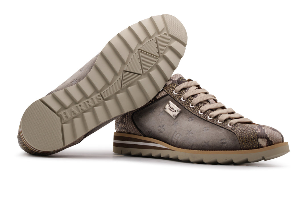 Sneakers in pitone e suede monogram